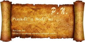 Puskás Noémi névjegykártya